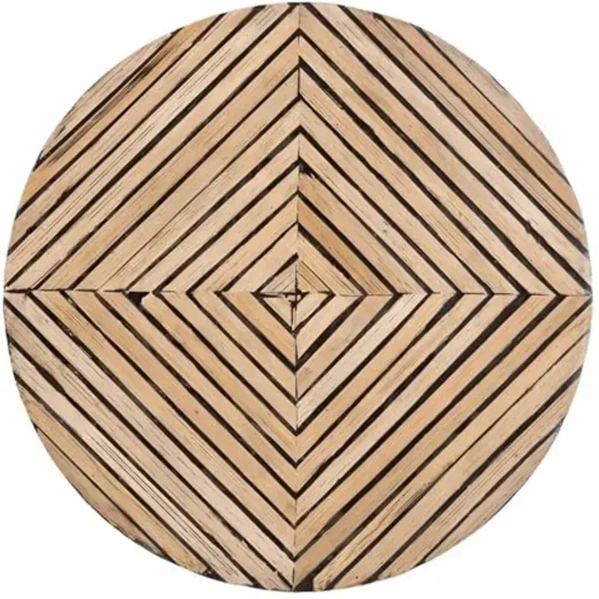Baxton Studio Devika Round Bamboo End Table in Natural and Dark Brown