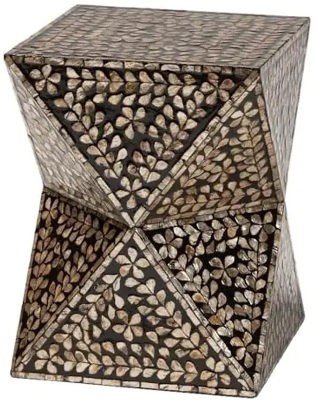 Baxton Studio Feronia Wood & Mother of Pearl End Table in Black and Bronze