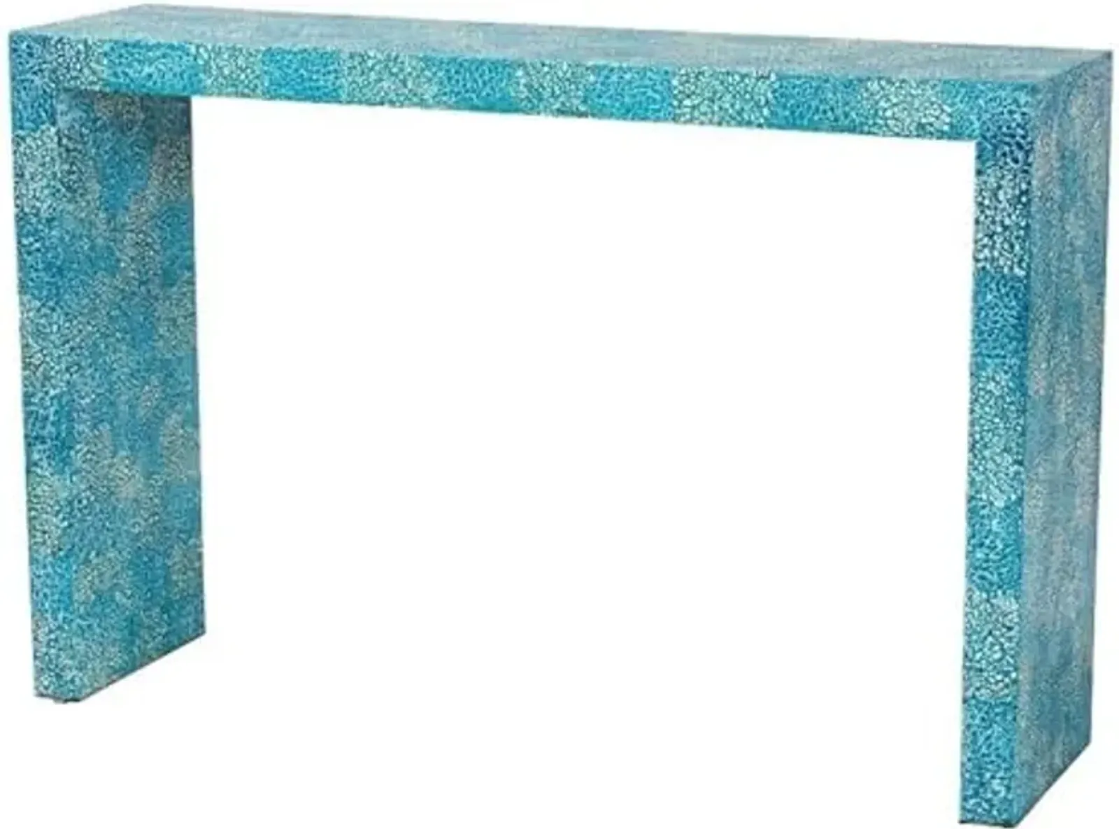 Baxton Studio Veruca Modern Bohemian Turquoise Mother of Pearl Console Table