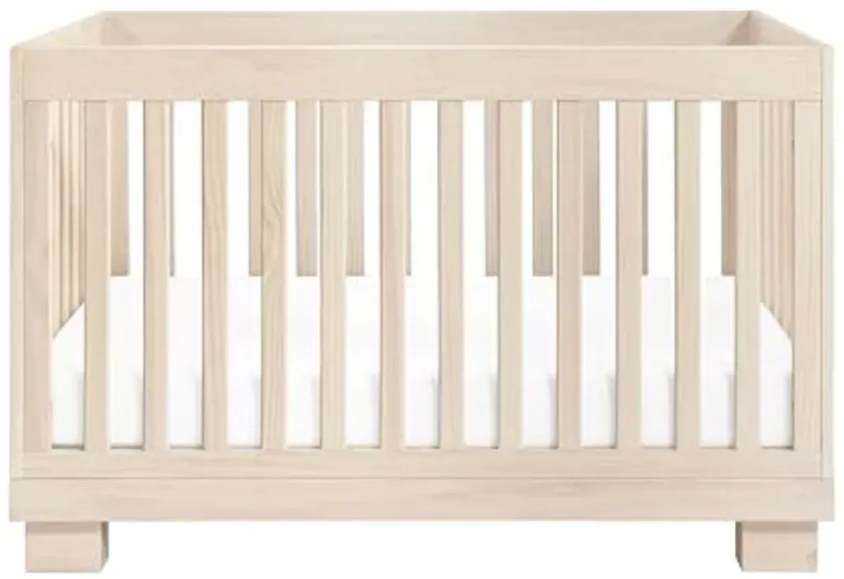 babyletto Modo 3-in-1 Convertible Crib with Toddler Bed Conversion Kit in Washed Natural, Greenguard Gold Certified