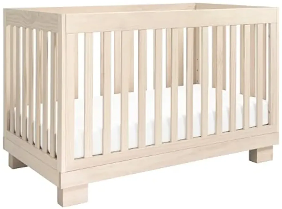 babyletto Modo 3-in-1 Convertible Crib with Toddler Bed Conversion Kit in Washed Natural, Greenguard Gold Certified