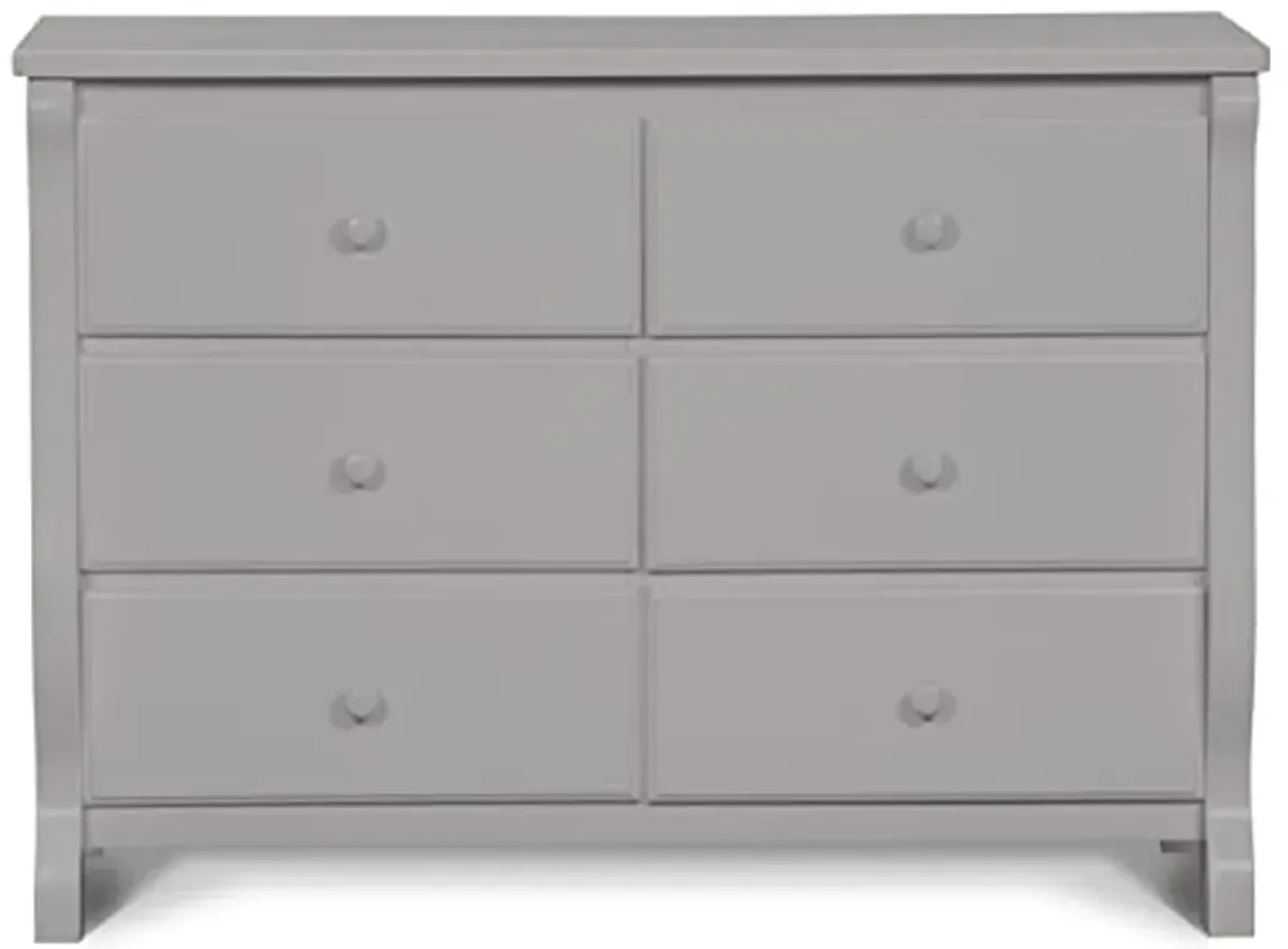 Delta Children Universal 6 Drawer Dresser with Interlocking Drawers - Greenguard Gold Certified, Grey & Bentley S Series 4-in-1 Convertible Baby Crib, White