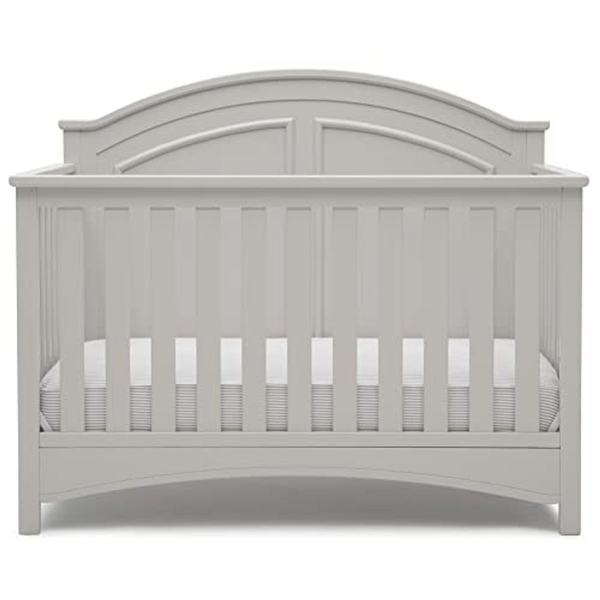 Delta Children Perry 6-in-1 Convertible Crib - Greenguard Gold Certified, Moonstruck Grey & Infant Changing Table with Pad, Grey