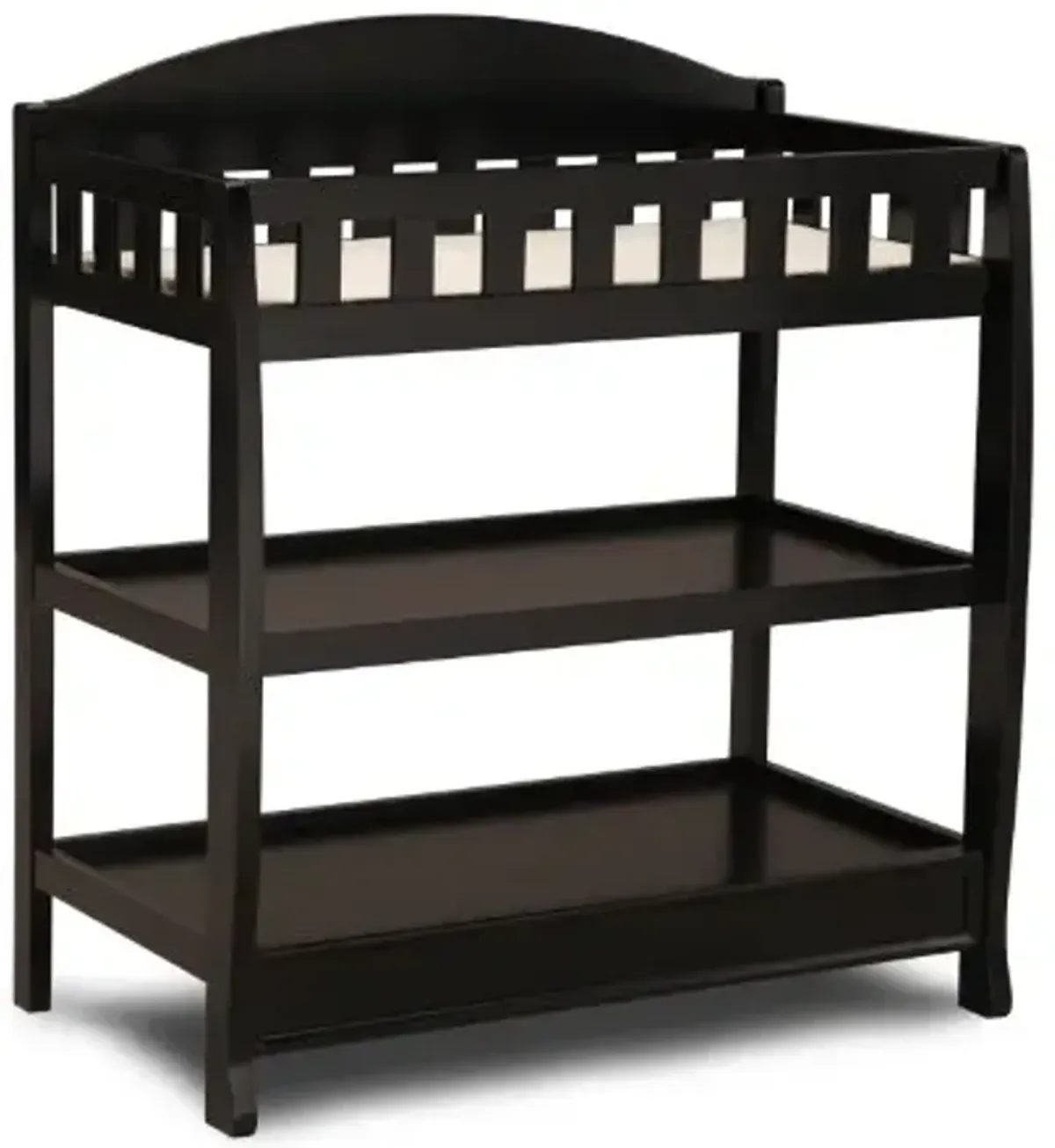 Delta Children Infant Changing Table with Pad, Black & Tart Dual Sided Baby Crib Mattress & Toddler Mattress - Waterproof - 6" Premium Sustainably Sourced Fiber Core - GREENGUARD Gold Certified