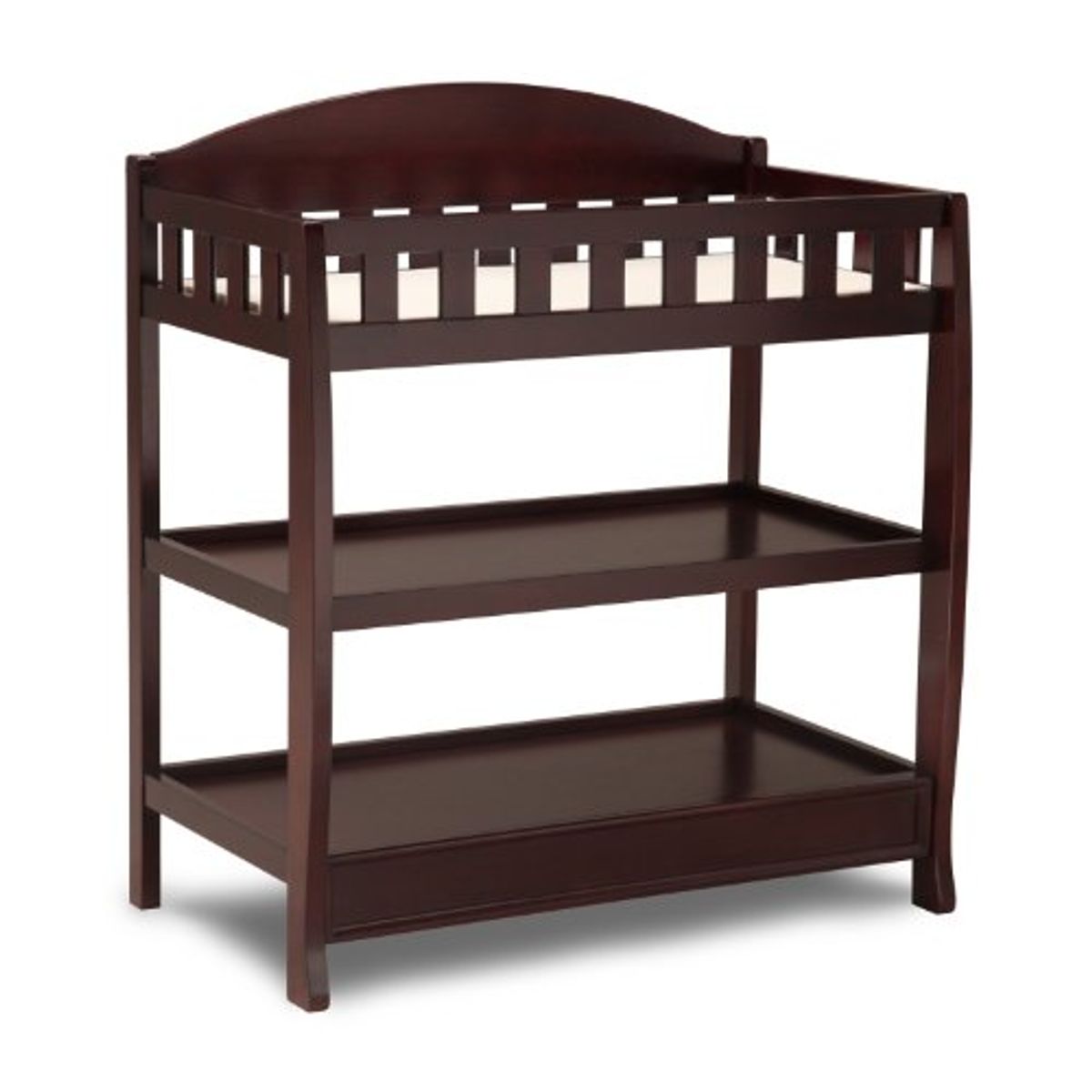 Delta Children Perry 6-in-1 Convertible Crib - Greenguard Gold Certified, Walnut Espresso & Infant Changing Table with Pad, Espresso Cherry