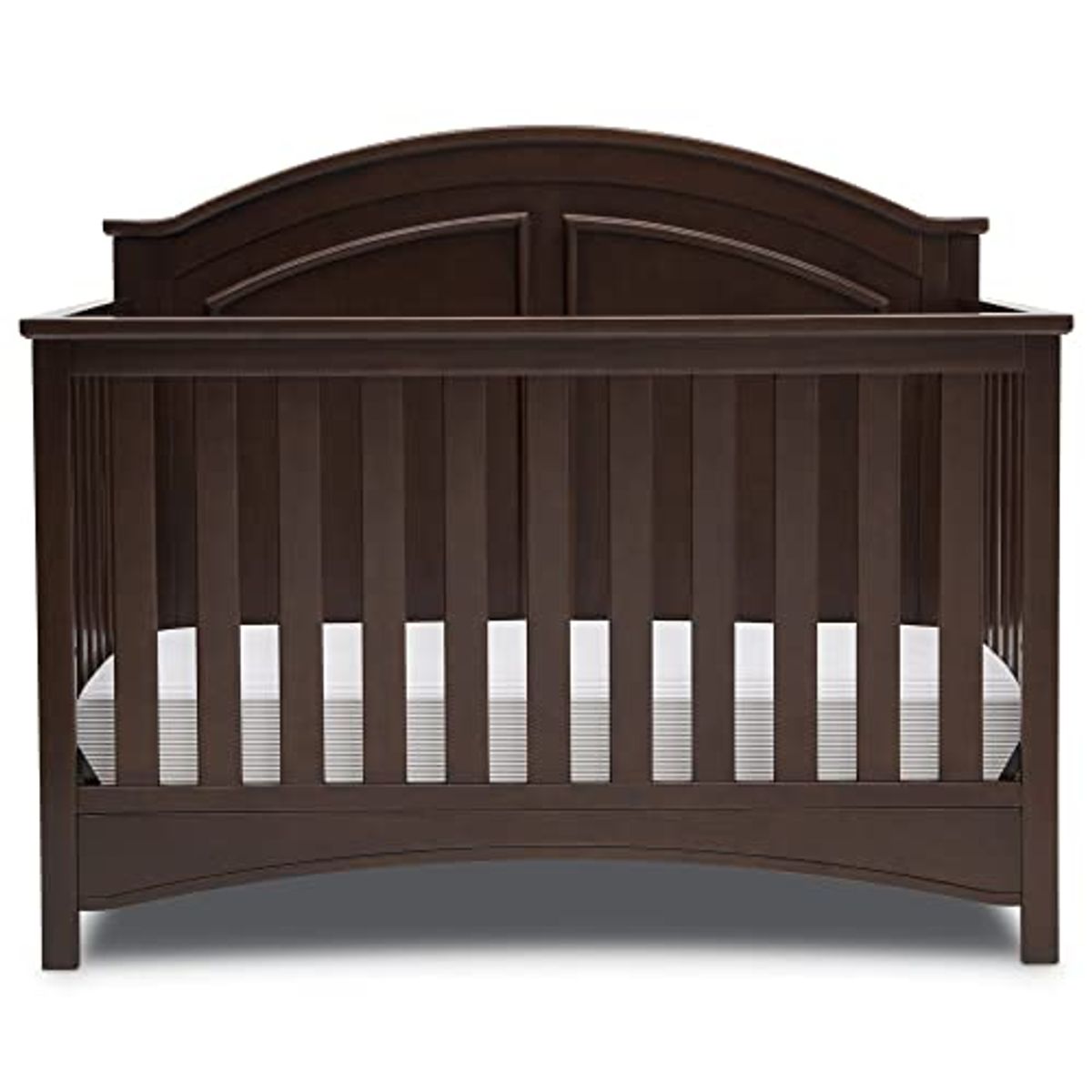 Delta Children Perry 6-in-1 Convertible Crib - Greenguard Gold Certified, Walnut Espresso & Infant Changing Table with Pad, Espresso Cherry