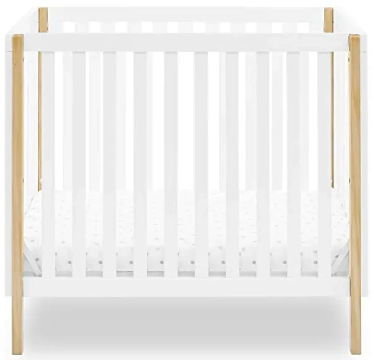 Delta Children Gio Mini Crib with 2.75" Mattress Included, Bianca White/Natural & Serta SleepTrue Mini Crib Mattress, Premium Sustainably Sourced Fiber Core