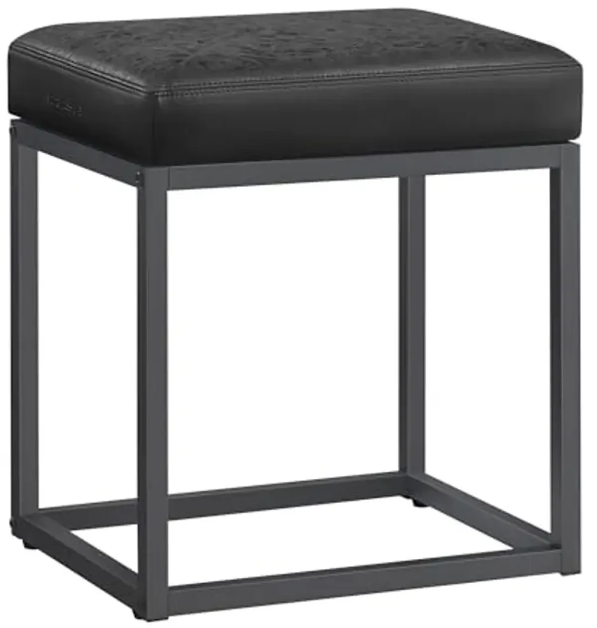 SONGMICS HOME LUIZ Collection - Ottoman Footstool, Rectangle Ottoman, Vanity Chair Stool, Footrest, Reversible Top, Side Table, Max. Load 660 lb, Bedroom Living Room Entryway, Ink Black ULOM079B01