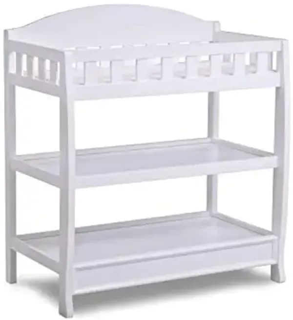 Delta Children Simmons Kids Radiant Sky Dual Sided Baby Crib Mattress and Toddler Mattress, Waterproof & Infant Changing Table with Pad, White