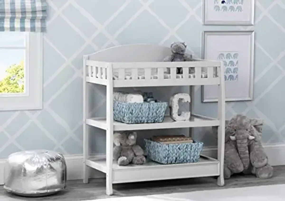 Delta Children Simmons Kids Radiant Sky Dual Sided Baby Crib Mattress and Toddler Mattress, Waterproof & Infant Changing Table with Pad, White