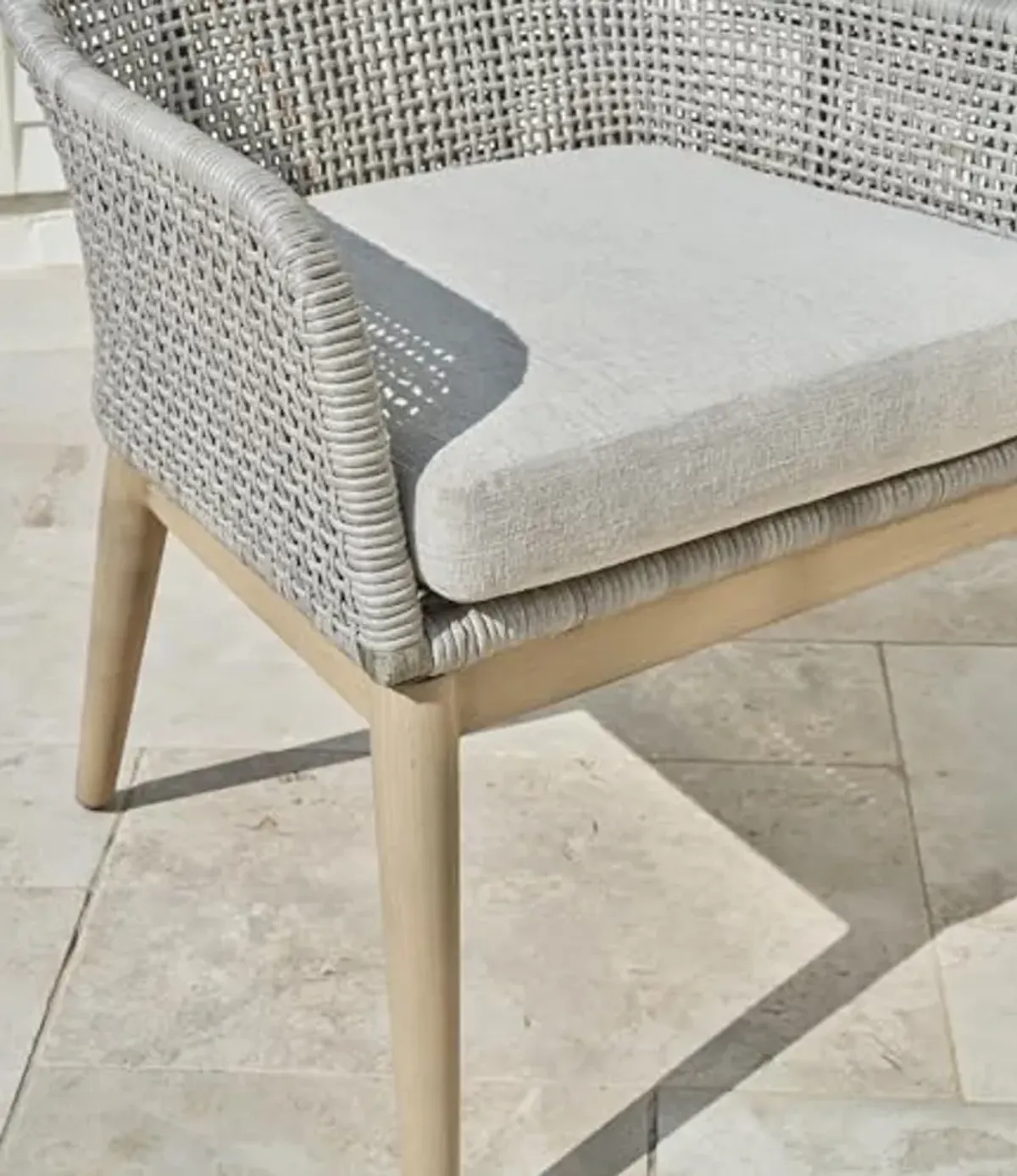 Signature Design by Ashley Seton Creek Outdoor Dining Arm Chair, Set of 2, 25" W x 24" D x 36" H, Light Brown & Light Gray