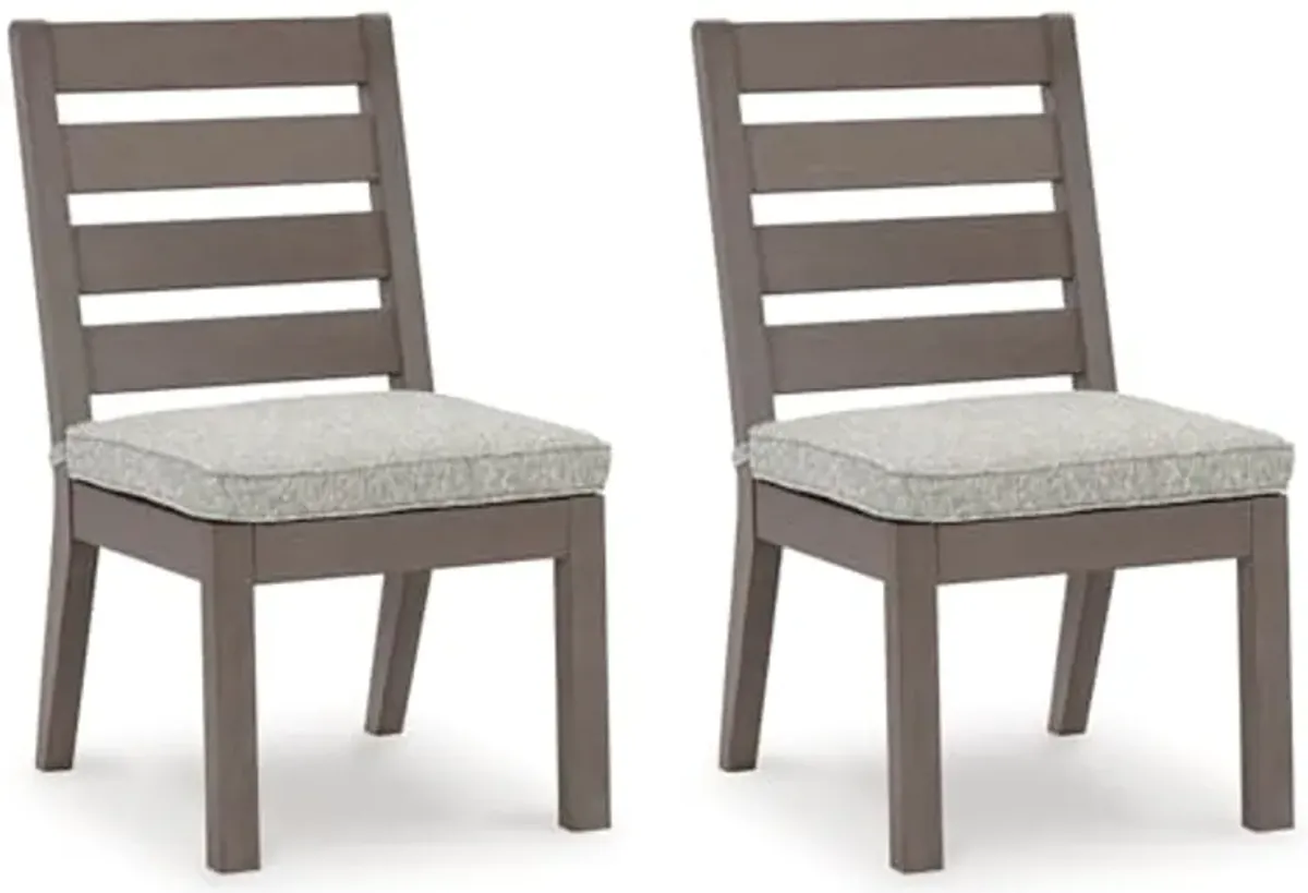 Signature Design by Ashley Hillside Barn Outdoor Dining Chair, Set of 2, 20" W x 27" D x 37" H, Light Brown & Light Gray