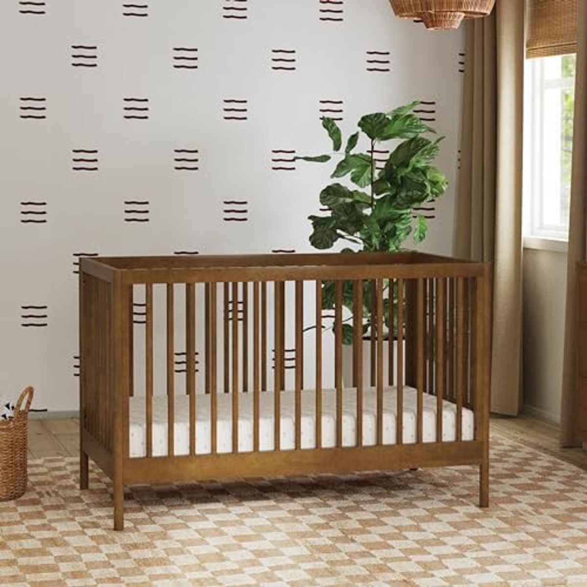 DaVinci, Birdie 3-in-1 Convertible Crib, Walnut, Easy Assemble, Greenguard Gold Certified