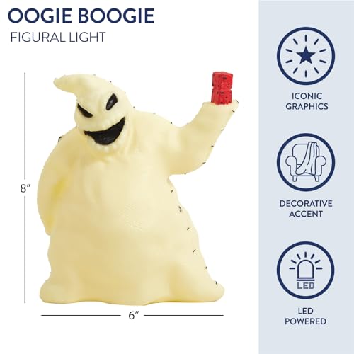 Idea Nuova Disney Nightmare Before Christmas Oogie Boogie Figural LED Novelty Table Top Mood Light, H x 6" W