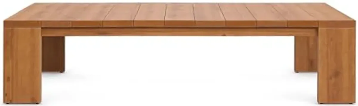 Modway Tahoe Acacia Wood Rectangular Outdoor Patio Coffee Table in Natural - Ideal as Garden Coffee Table or Porch Table