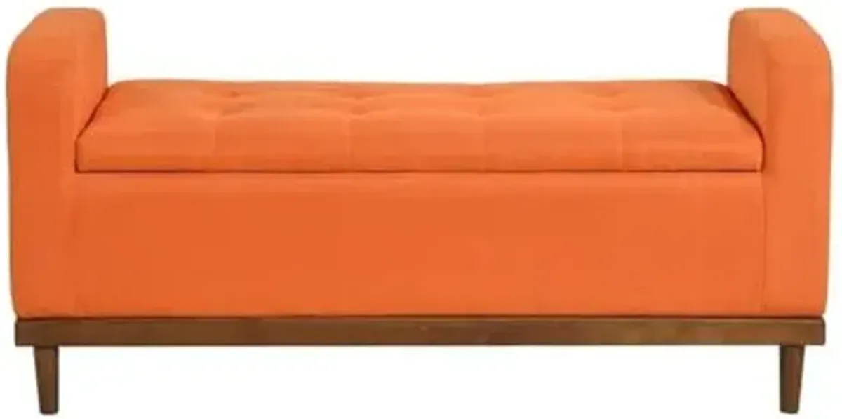Homelegance Brigitte 4590Rn Lift Top Storage Bench, Orange, 1 Unit