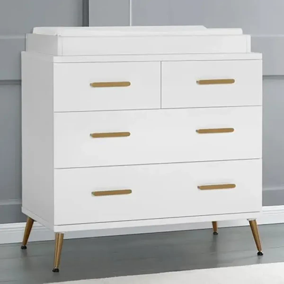 Sloane 4 Drawer Dresser with Changing Top and Interlocking Drawers