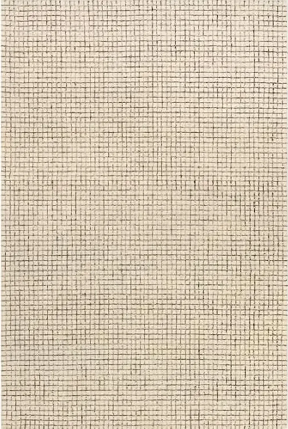 Rugs USA x Arvin Olano Melrose Checked Wool Area Rug, Cream, 5' x 8'