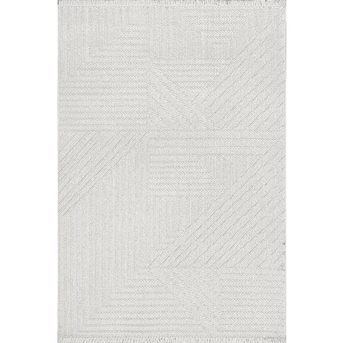 Nuloom Makena Off-White, 3' x 5', Geometric, Fringed, Soft and Textured, High Traffic, Stain Resistant, Easy Clean, Durable Area Rug for Bedroom, Living Room, Dining Space, Den, Foyer, Entryway