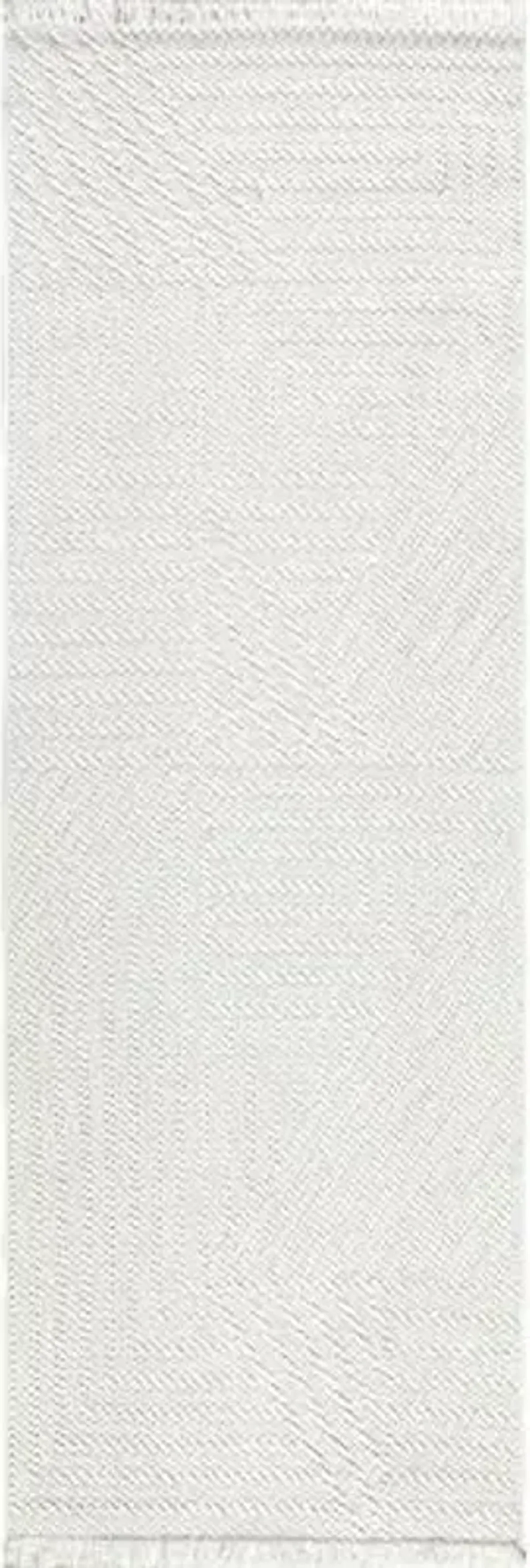Nuloom Makena Off-White, 2' x 8', Geometric, Fringed, Soft and Textured, High Traffic, Stain Resistant, Easy Clean, Durable Runner for Bedroom, Living Room, Dining Space, Den, Foyer, Entryway