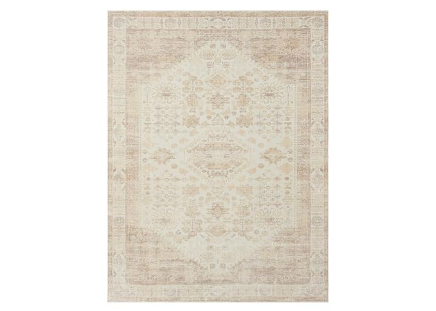 LR Home Abby Beige Transitional Liquid-Repellent, Washable Indoor Area Rug, 2'8" x 3'10"