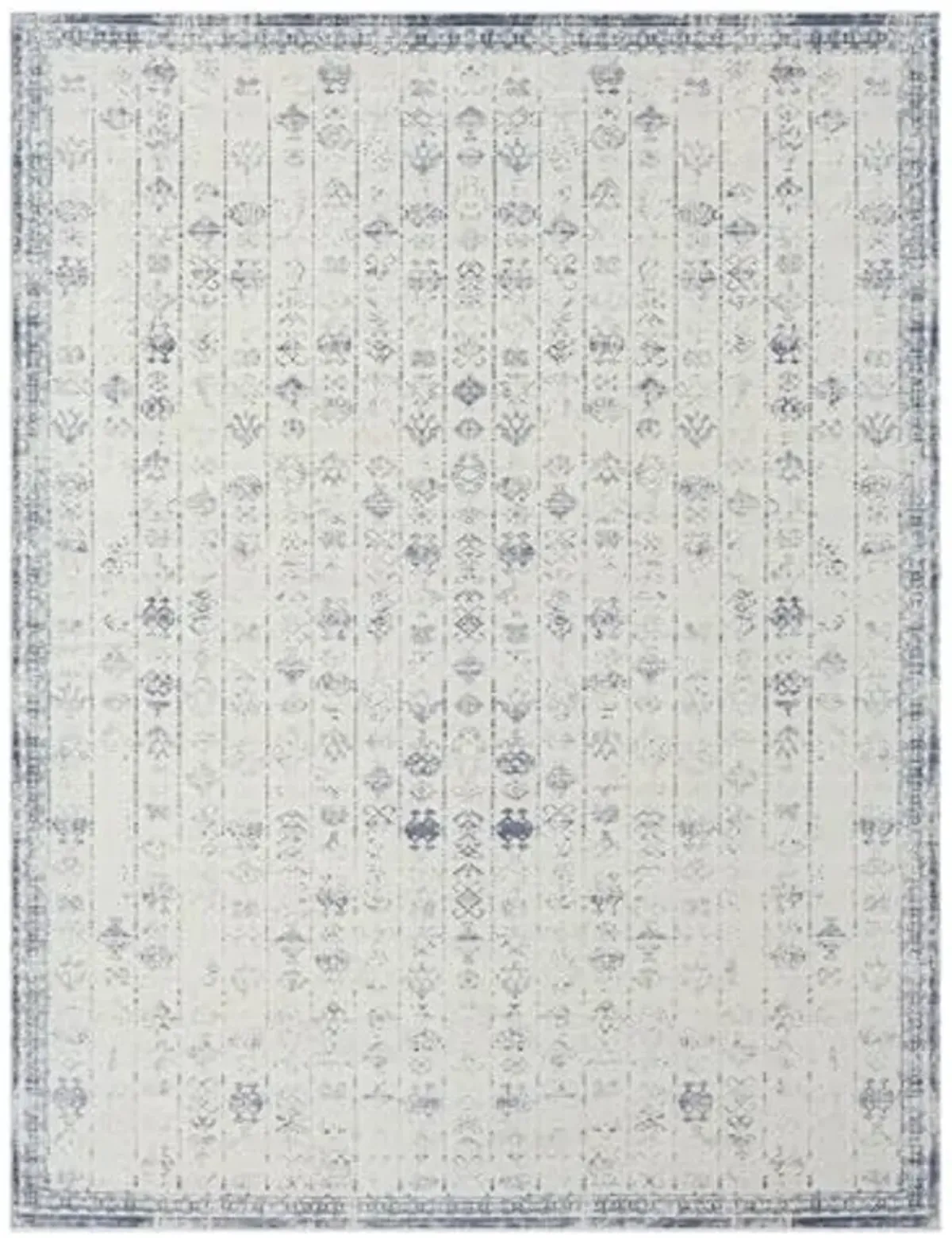 LR Home Abby Blue/Gray Transitional Liquid-Repellent, Washable Indoor Area Rug, 2'8" x 3'10"