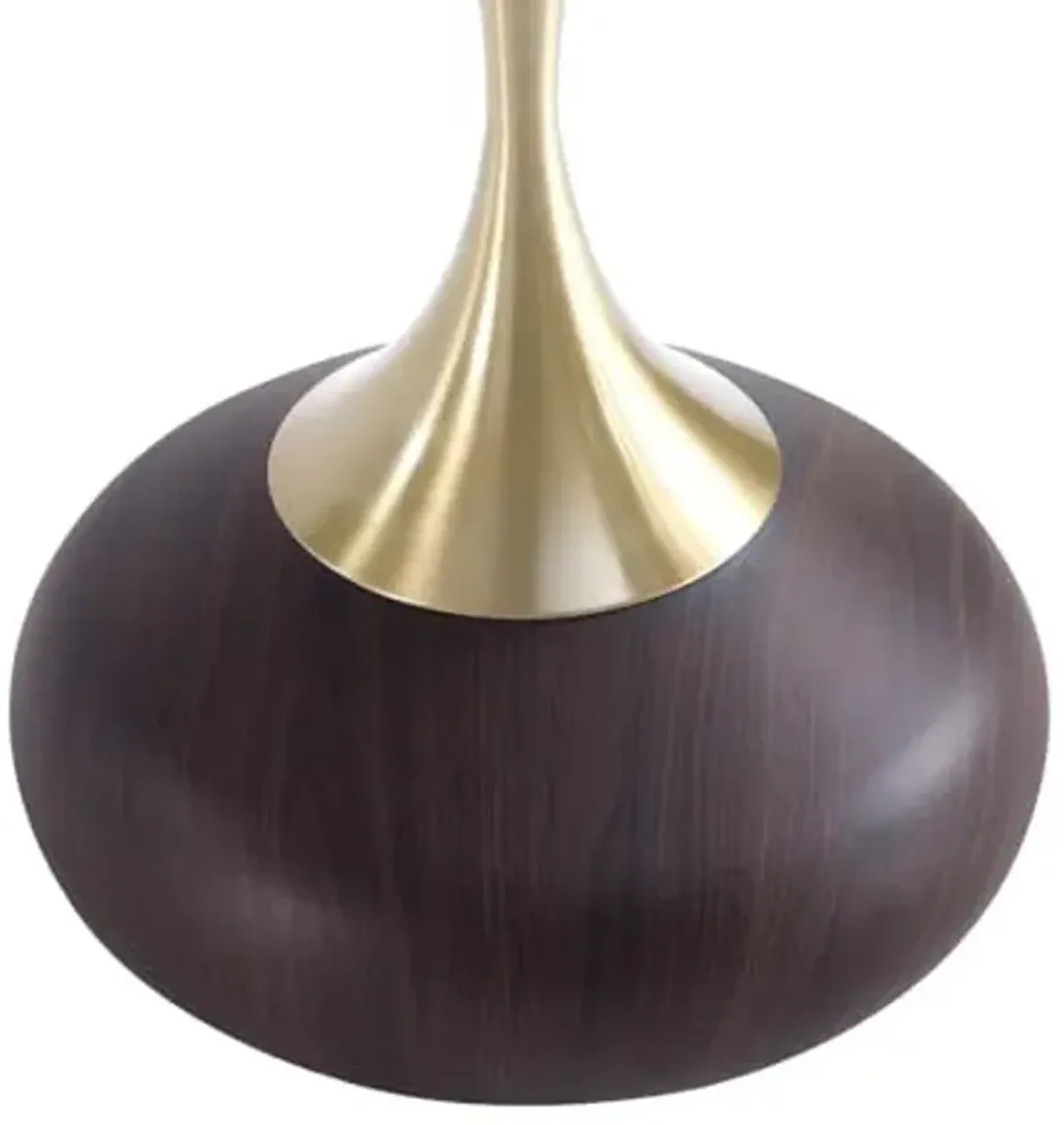 Manhattan Comfort Patchin Modern 15.75" Round End Table - Sleek Wood-Finished Steel Base with Gold Tabletop, Fully Assembled Accent Furniture, Set of 1, Brown/Gold