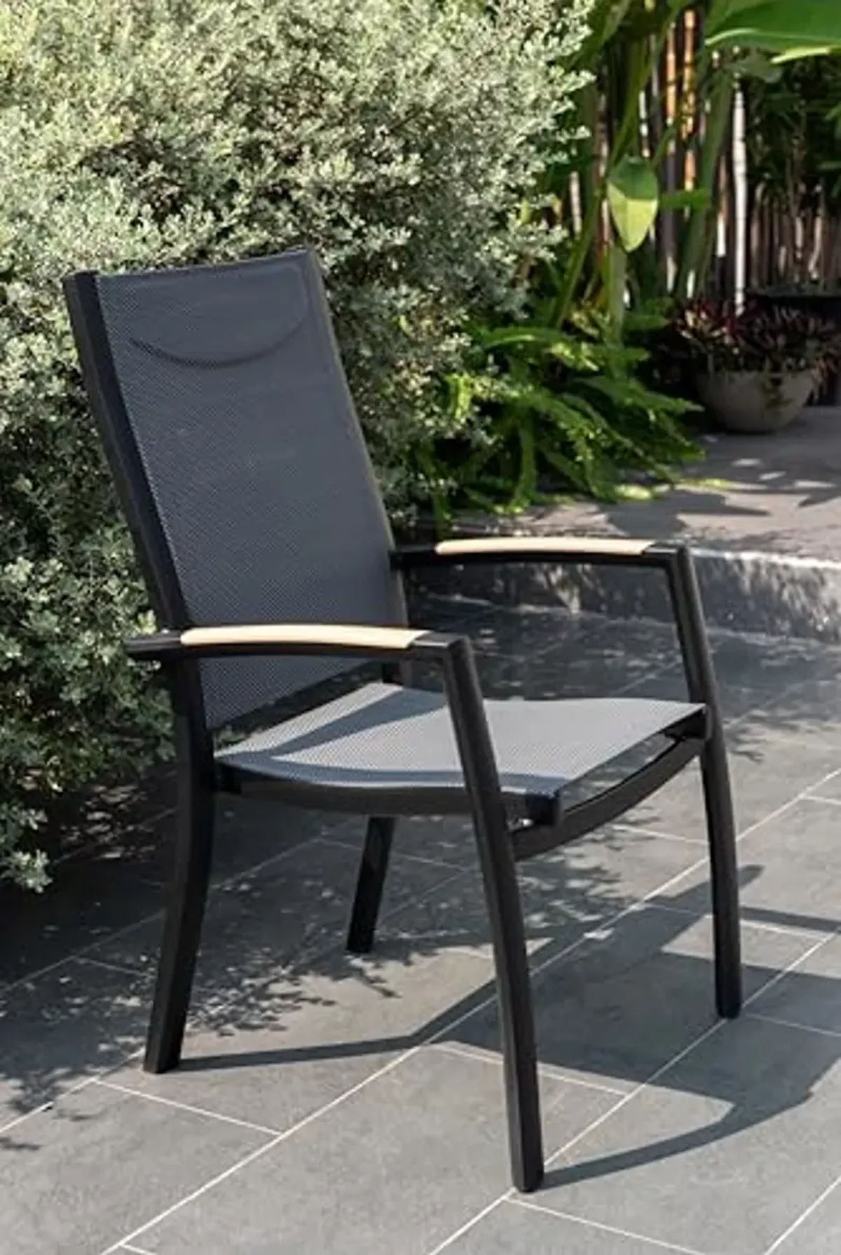 Amazonia Patio Kaihalulu| 4-Piece Patio Dining Chair Set|Maintenance-Free Aluminum| Ideal for Outdoors, Black