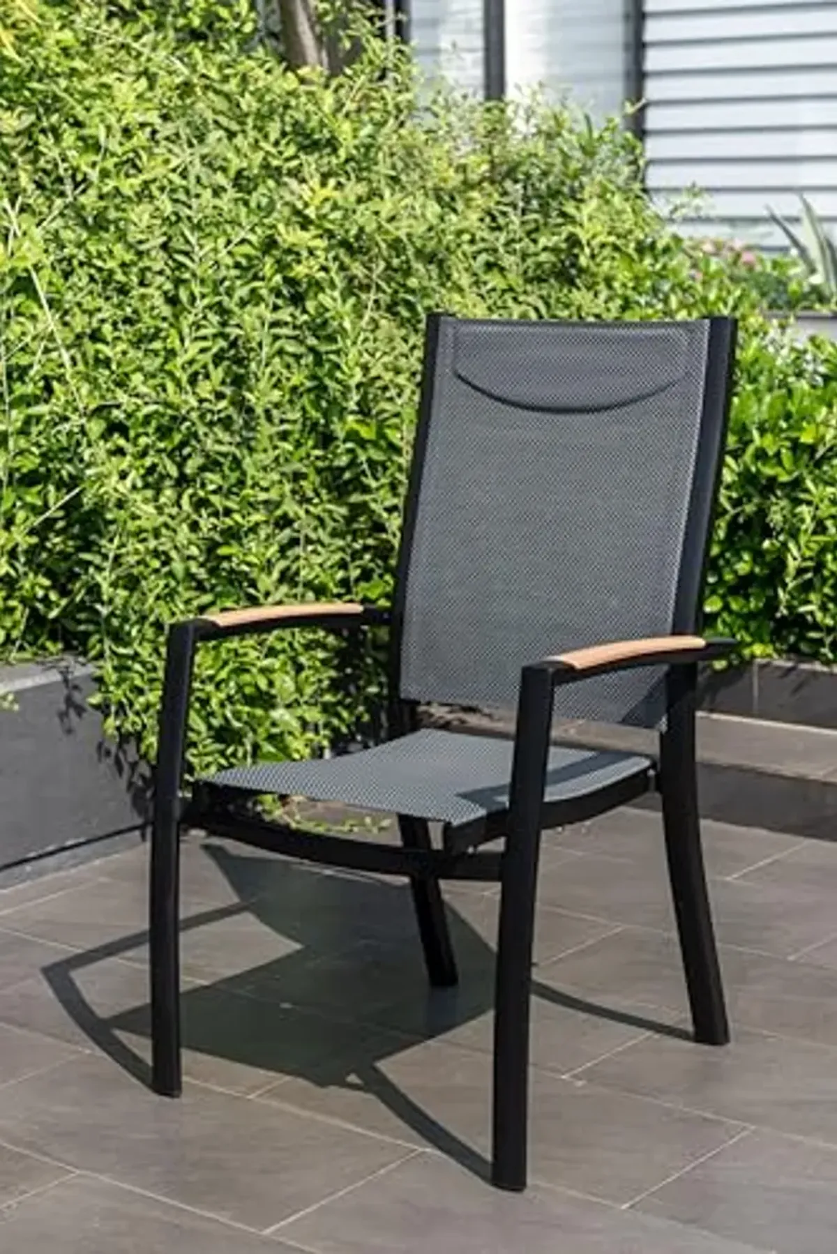 Amazonia Patio Kaihalulu| 4-Piece Patio Dining Chair Set|Maintenance-Free Aluminum| Ideal for Outdoors, Black