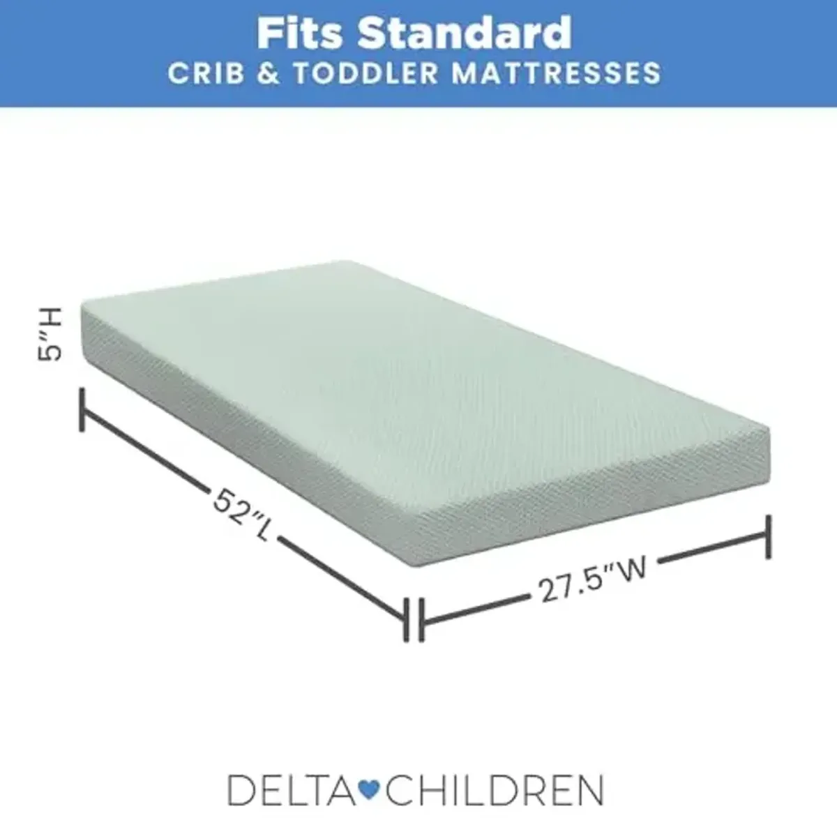 Delta Children Breathable Crib Mattress Pad Cover - Make Every Crib Mattress Breathable - Elastic Edges for Secure, Universal Fit - Machine Washable - 1 Pack, Green