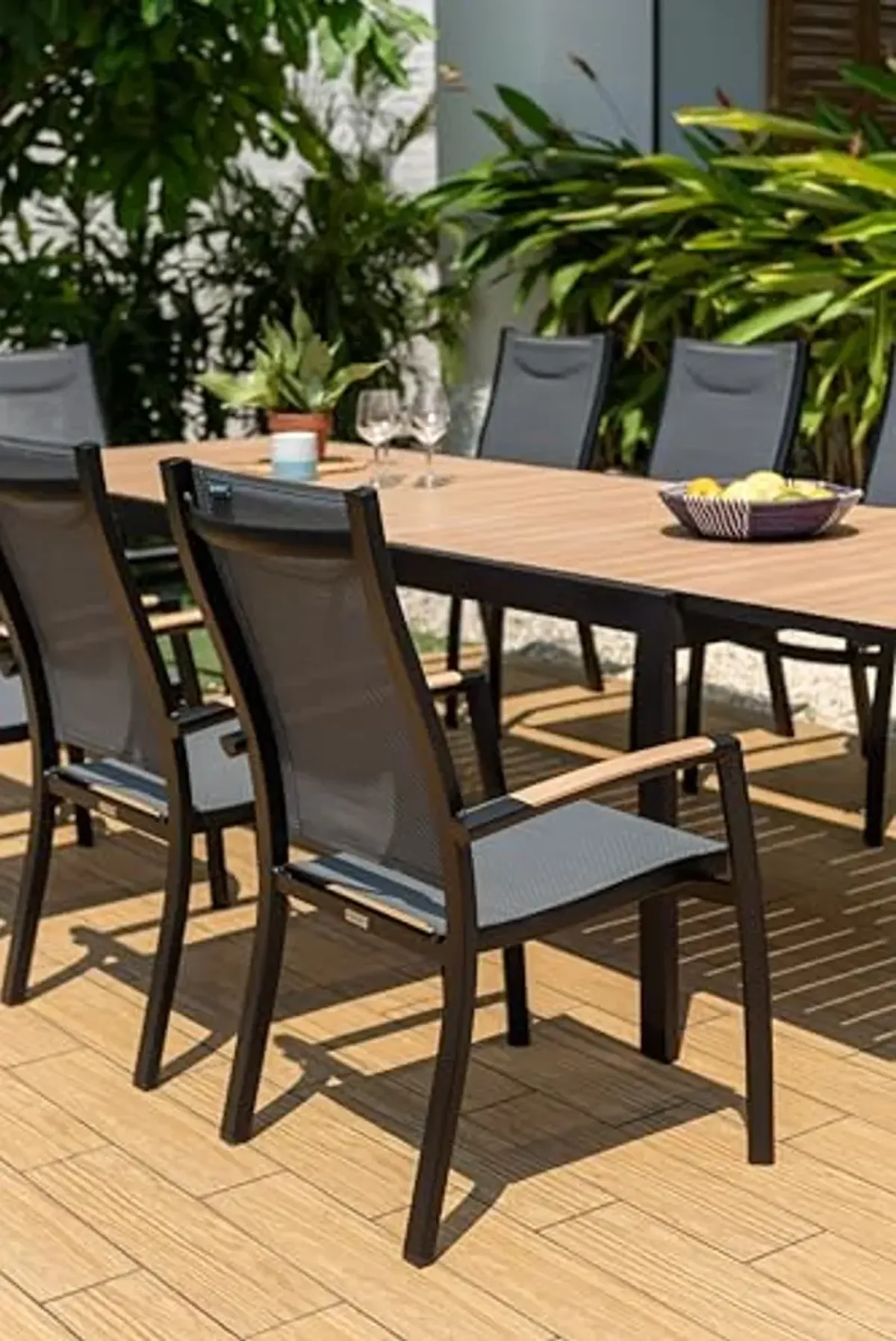 Amazonia Patio Kaihalulu 2-Piece Patio Dining Chair Set|Maintenance-Free Aluminum |Ideal for Outdoors, Black