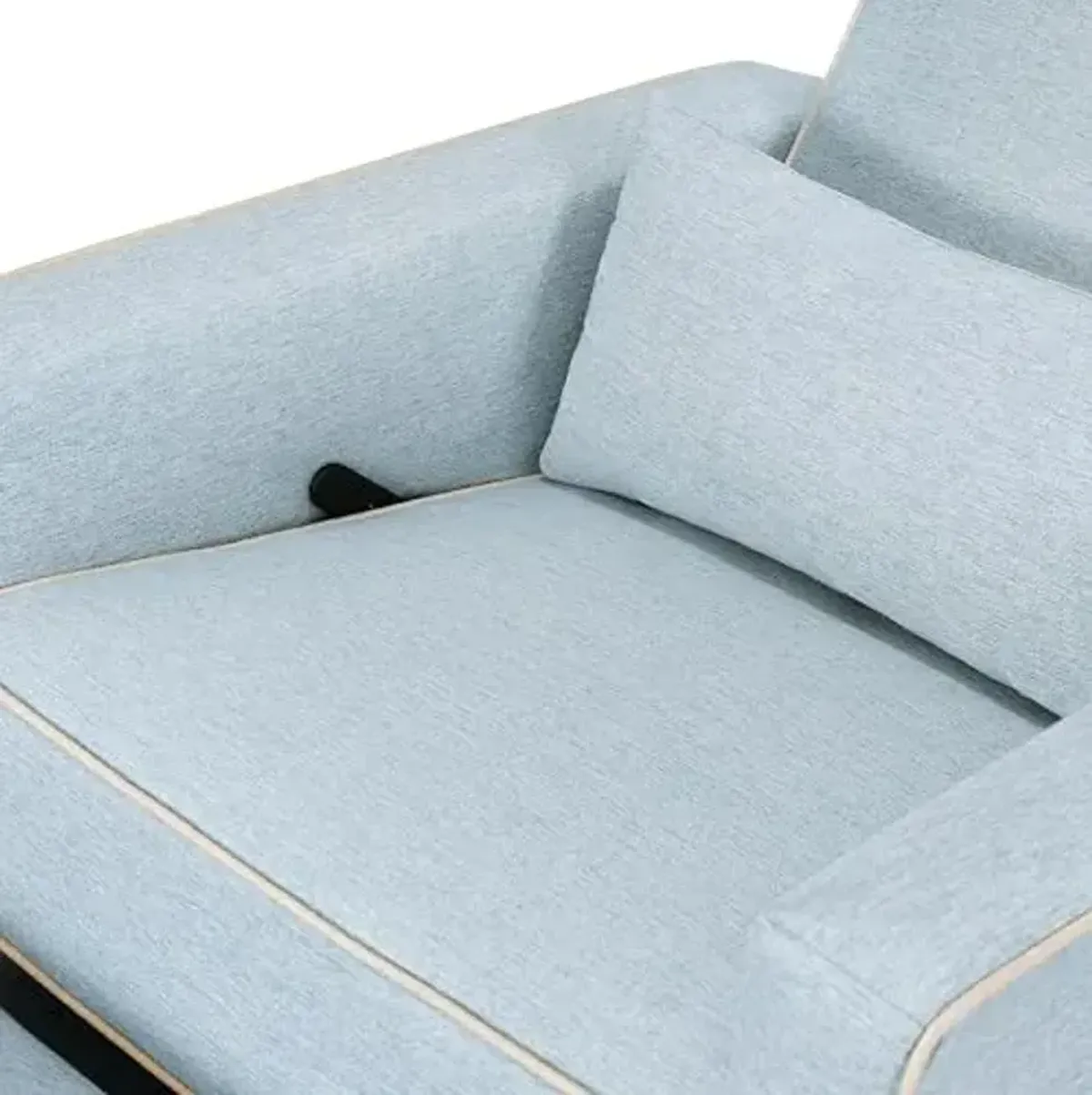 DaVinci Piper 360° Swivel Rocker Recliner Chair, Rocking Chair for Nursery & Living Room, GREENGUARD Gold, FSC & Certi-PUR US Certified, Comfy Nursery Glider Recliner - Heathered Blue w/Cream Piping