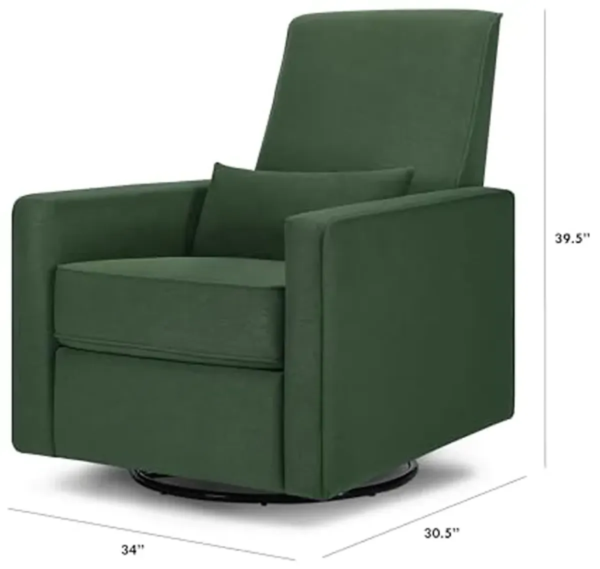 DaVinci Piper Upholstered Recliner and Swivel Glider in Pine Green, Greenguard Gold & CertiPUR-US Certified