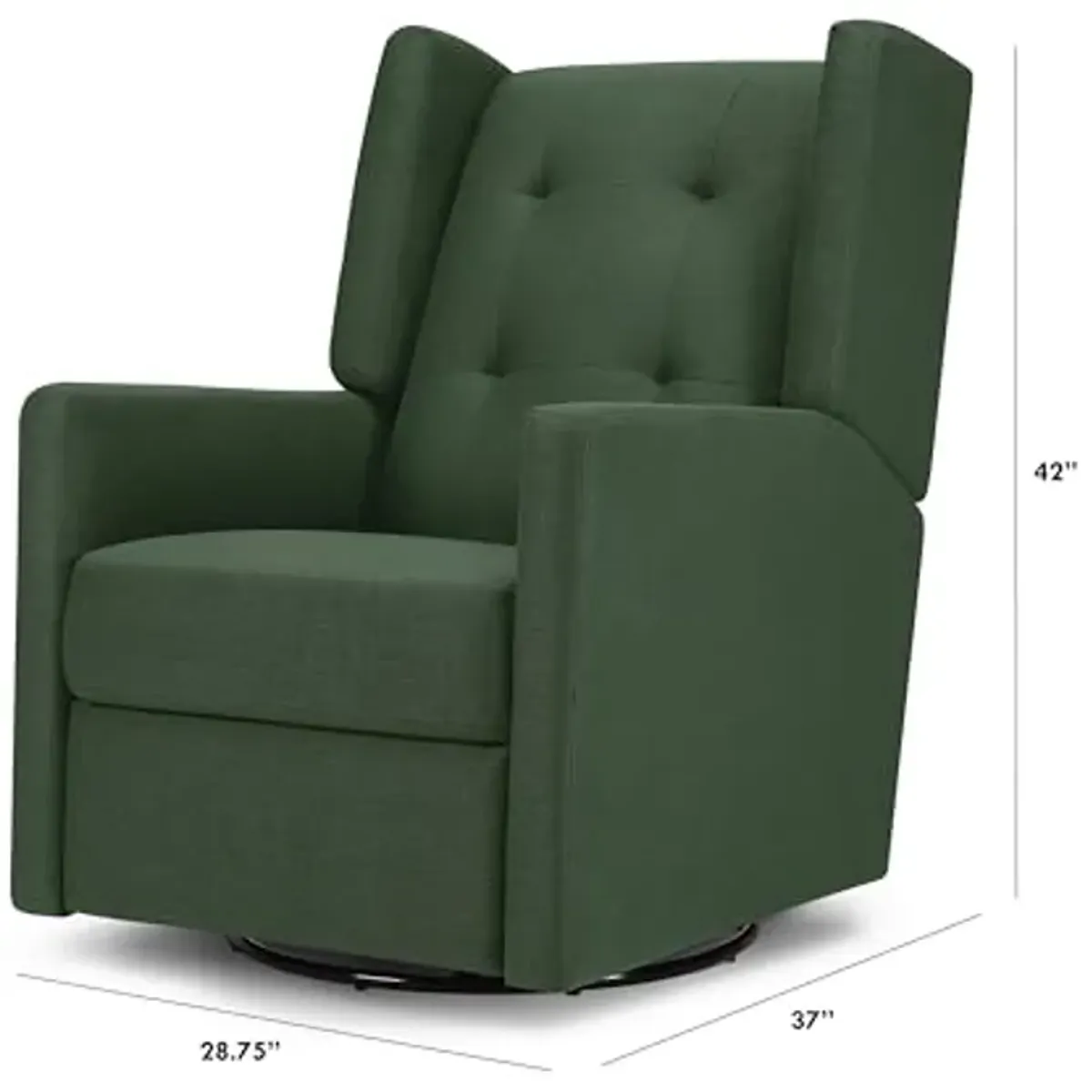 DaVinci Maddox Recliner and Swivel Glider in Pine Green, Greenguard Gold & CertiPUR-US Certified