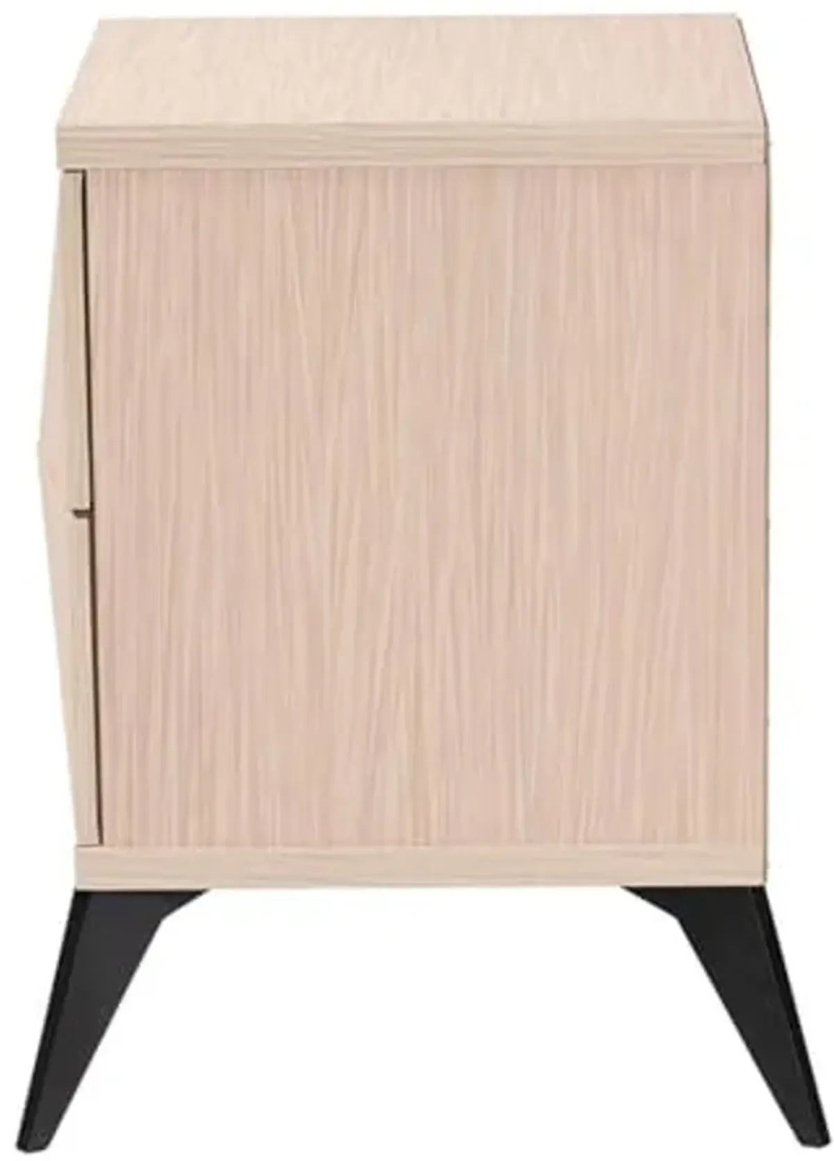 Baxton Studio Draper Mid-Century Modern Two-Tone Light Brown and Black Wood 2-Drawer Nightstand