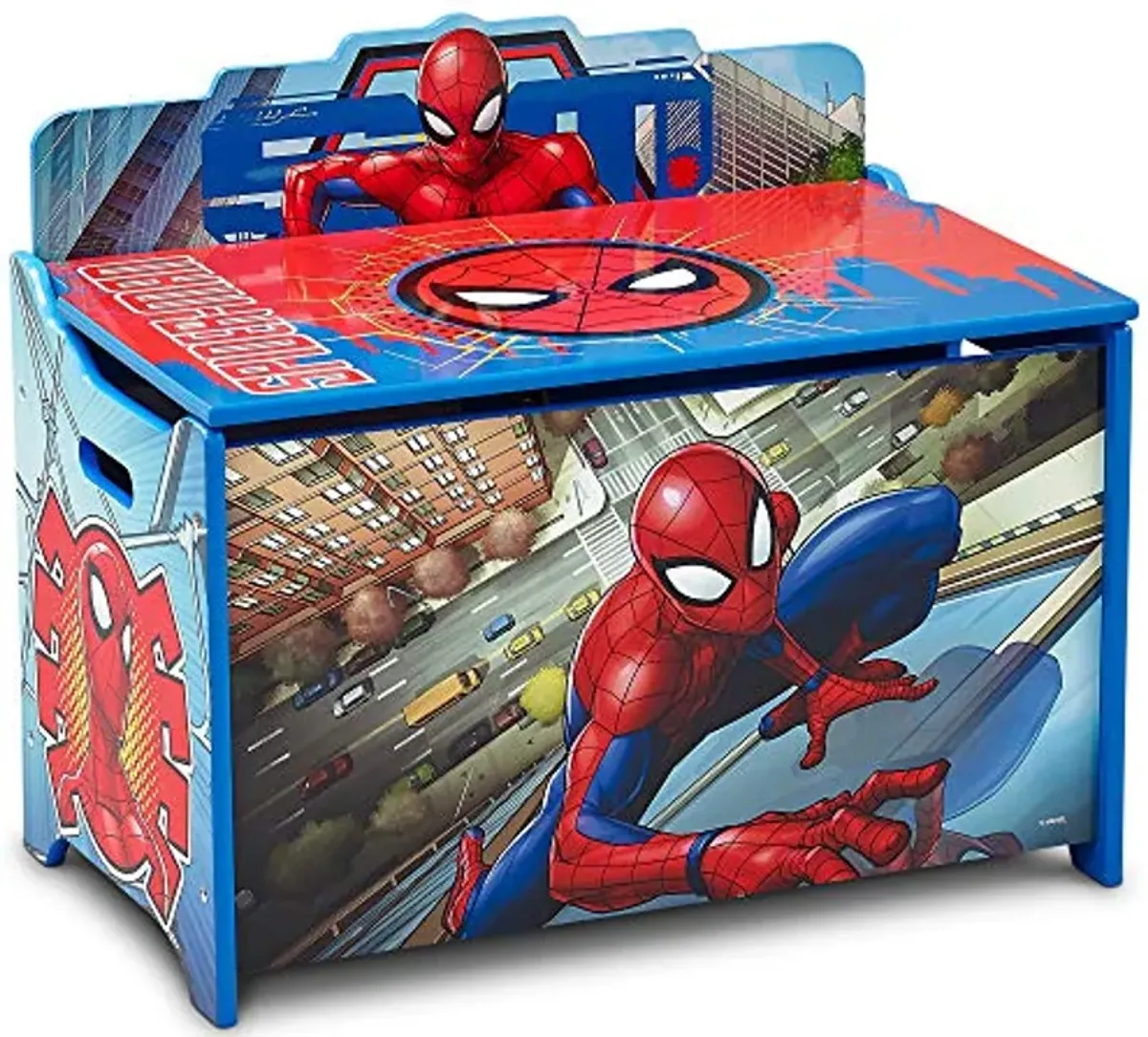 Delta Children Deluxe Toy Box, Spider-Man & Kids Table and Chair Set With Storage (2 Chairs Included) - Ideal for Arts & Crafts, Snack Time, Homeschooling, Homework & More, Nick Jr. PAW Patrol