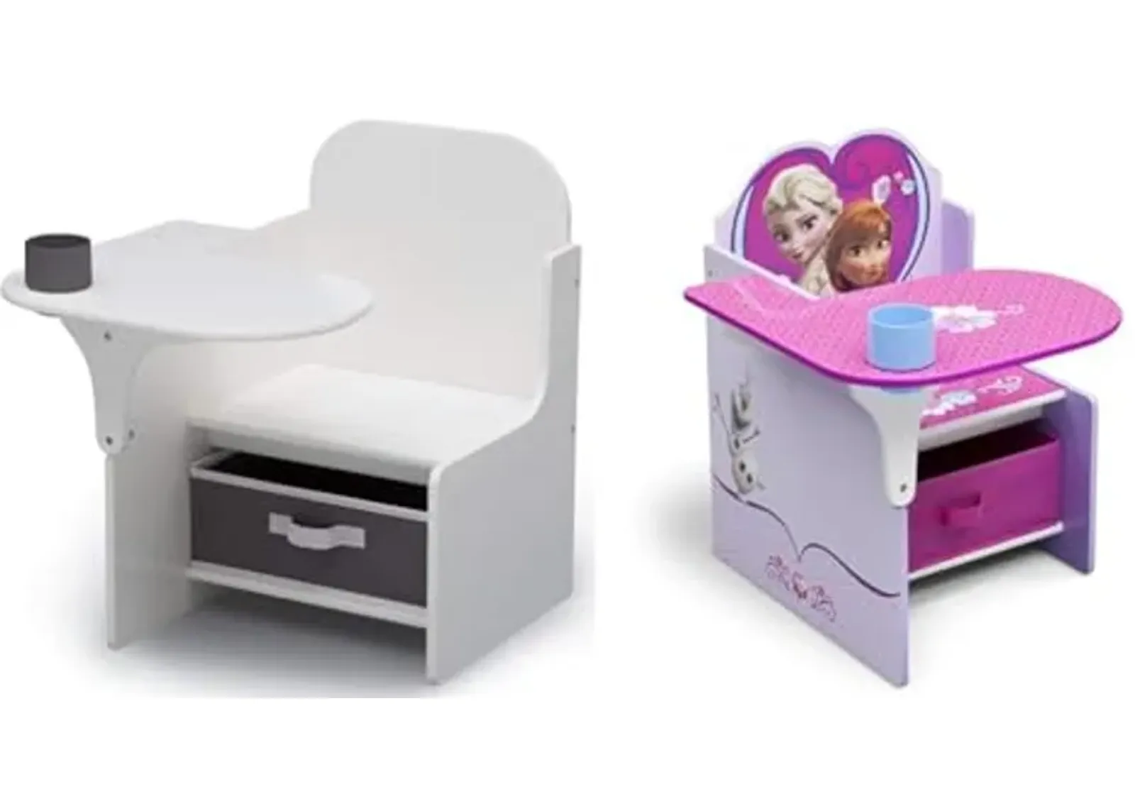 Delta Children MySize Chair Desk with Storage Bin - Greenguard Gold Certified, Bianca White & Chair Desk with Storage Bin, Disney Frozen