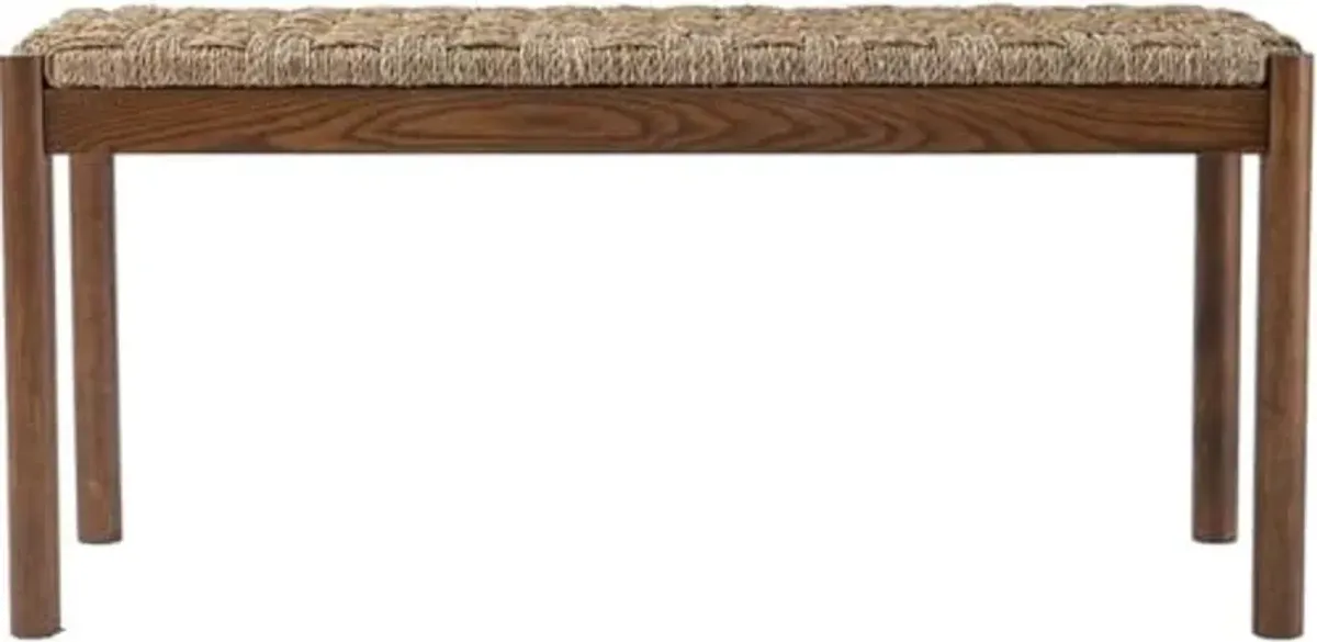 Southern Enterprises SEI Furniture Scalby Rattan Seagrass Bench in Brown and Natural