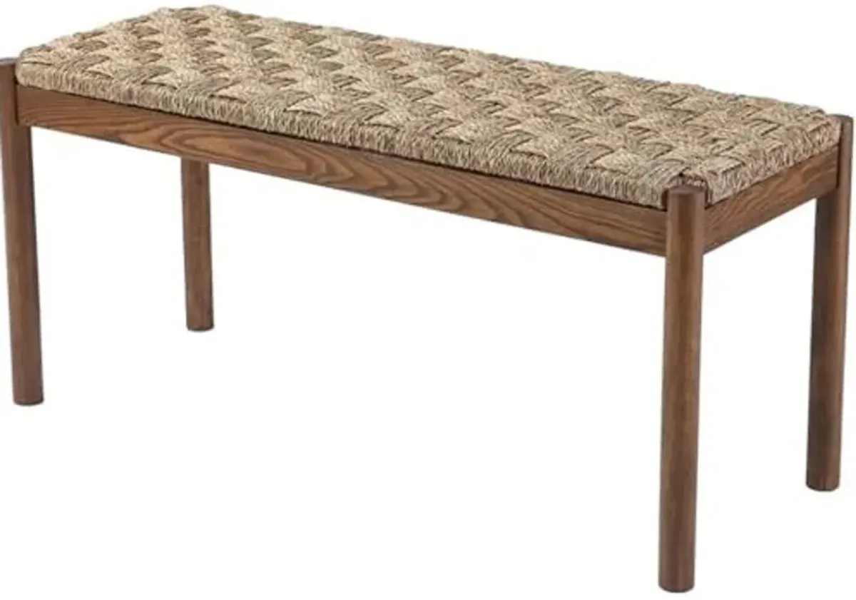 Southern Enterprises SEI Furniture Scalby Rattan Seagrass Bench in Brown and Natural