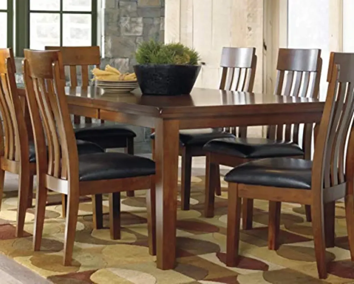 Signature Design by Ashley Ralene Traditional Dining Room Extension Table, Medium Brown & Ralene Rake Back 19" Dining Room Chair 2 Count, Medium Brown