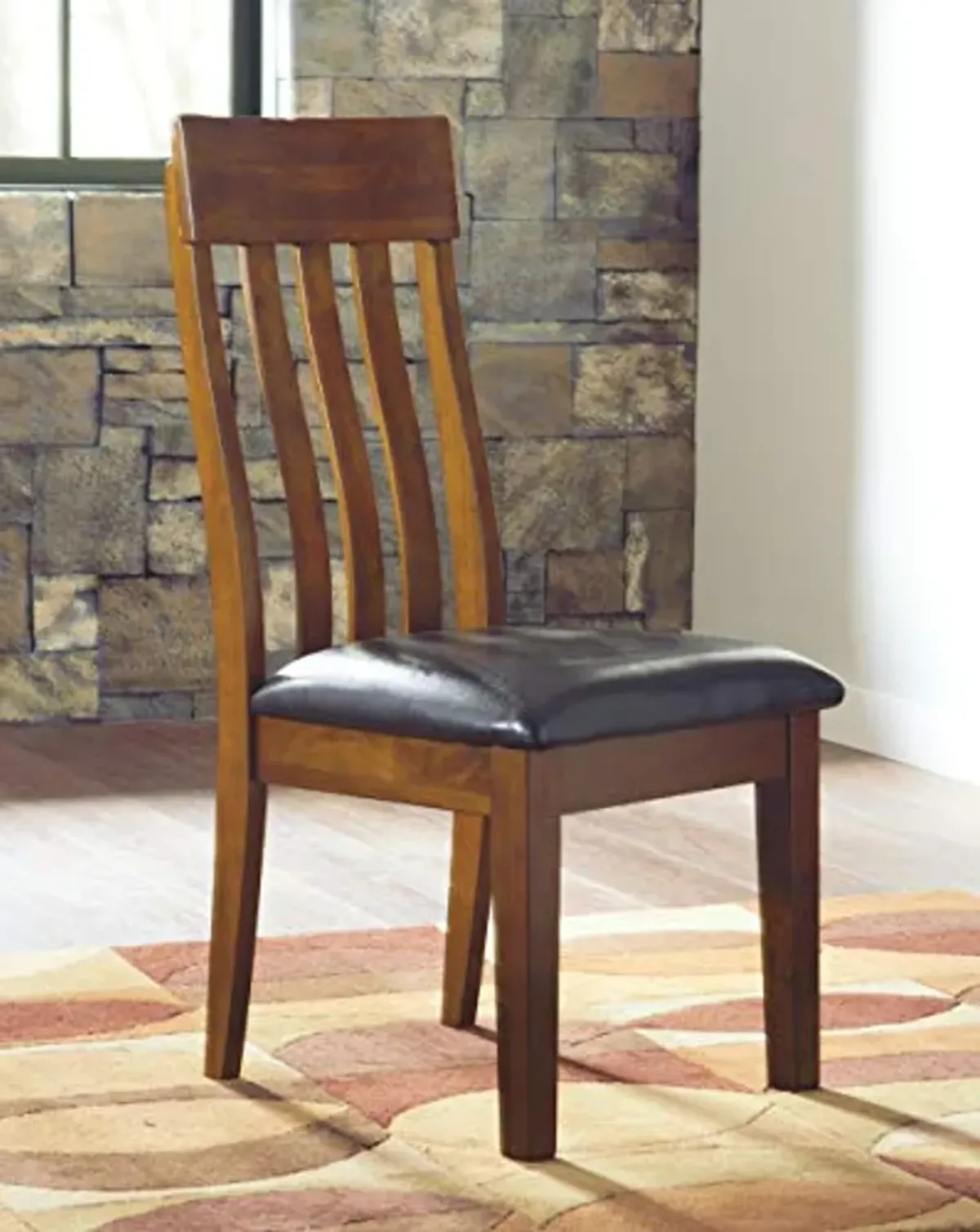 Signature Design by Ashley Ralene Traditional Dining Room Extension Table, Medium Brown & Ralene Rake Back 19" Dining Room Chair 2 Count, Medium Brown