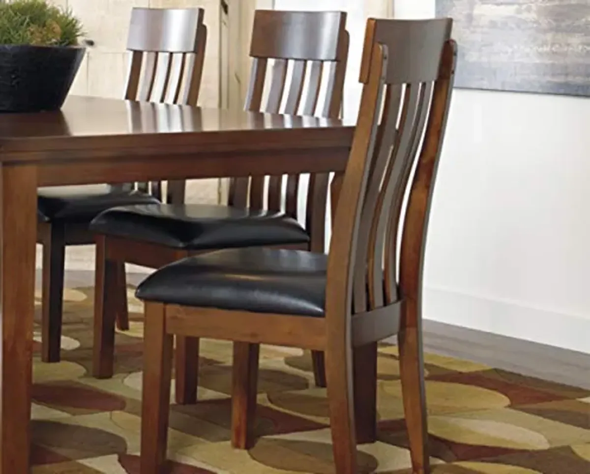 Signature Design by Ashley Ralene Traditional Dining Room Extension Table, Medium Brown & Ralene Rake Back 19" Dining Room Chair 2 Count, Medium Brown