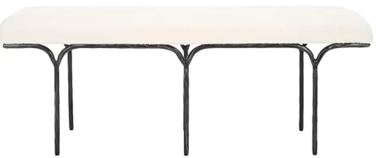 SAFAVIEH Couture Collection Marvin Ivory Boucle/Black Bench