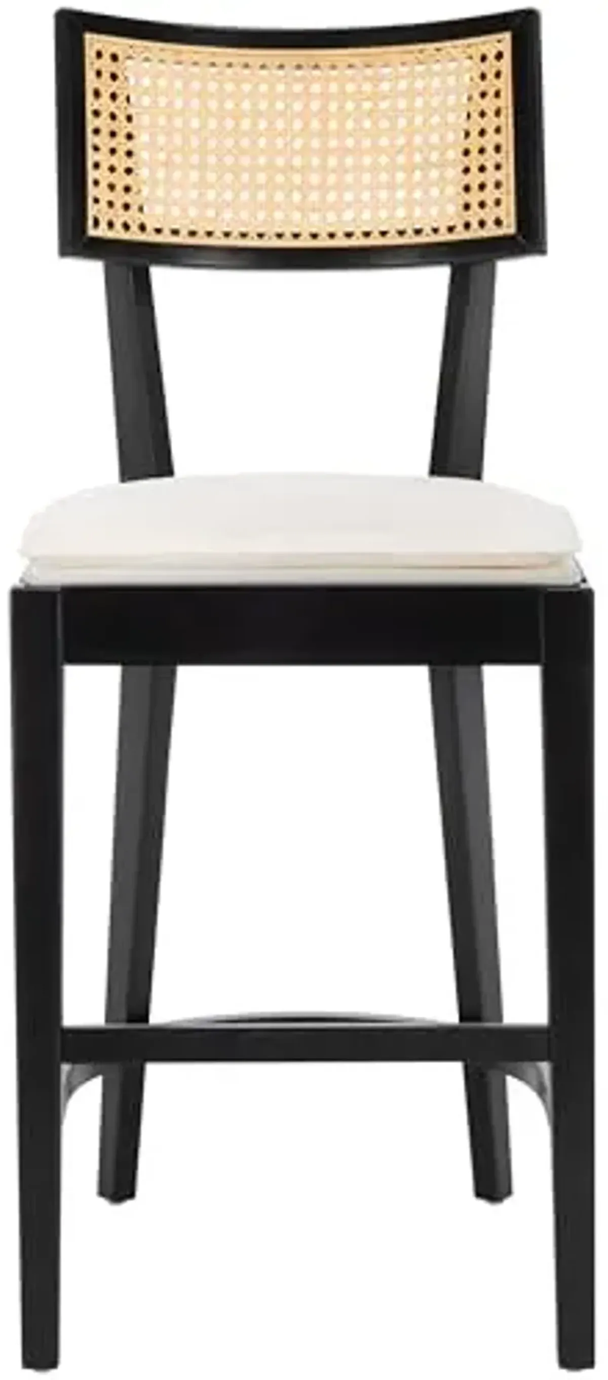 SAFAVIEH Home Collection Galway Black/Natural 27-inch Seat Height Counter Stool for Kitchen Island Breakfast Nook