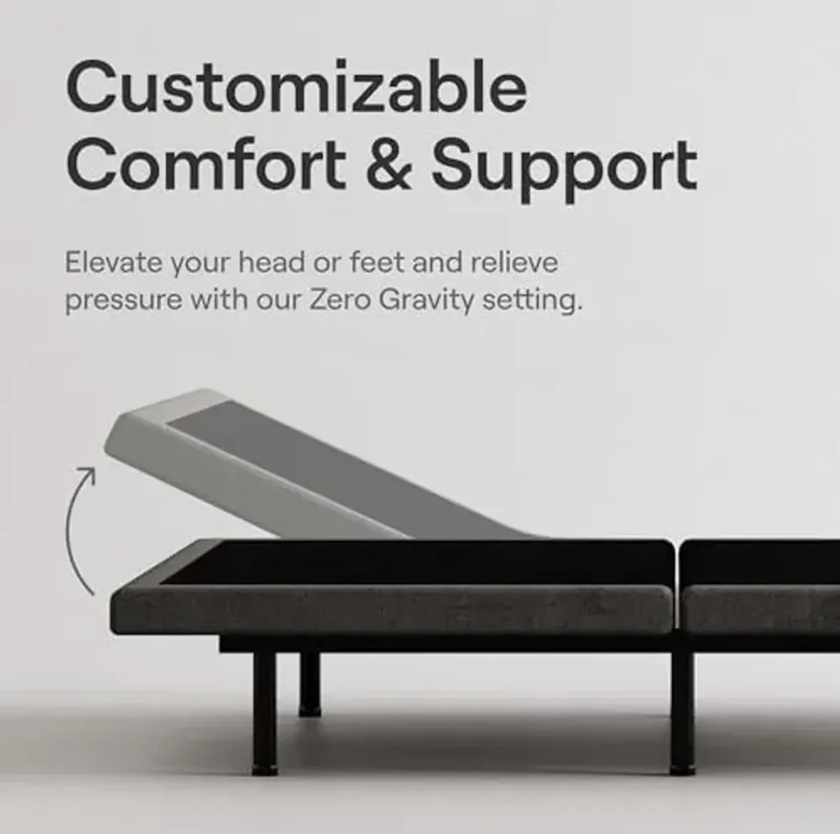 Nectar Premier Adjustable Base - Queen - Head & Foot Incline - Wireless Remote with Memory- 3 Massage Settings - 4 USB Ports - Anti-Snore & Zero Gravity