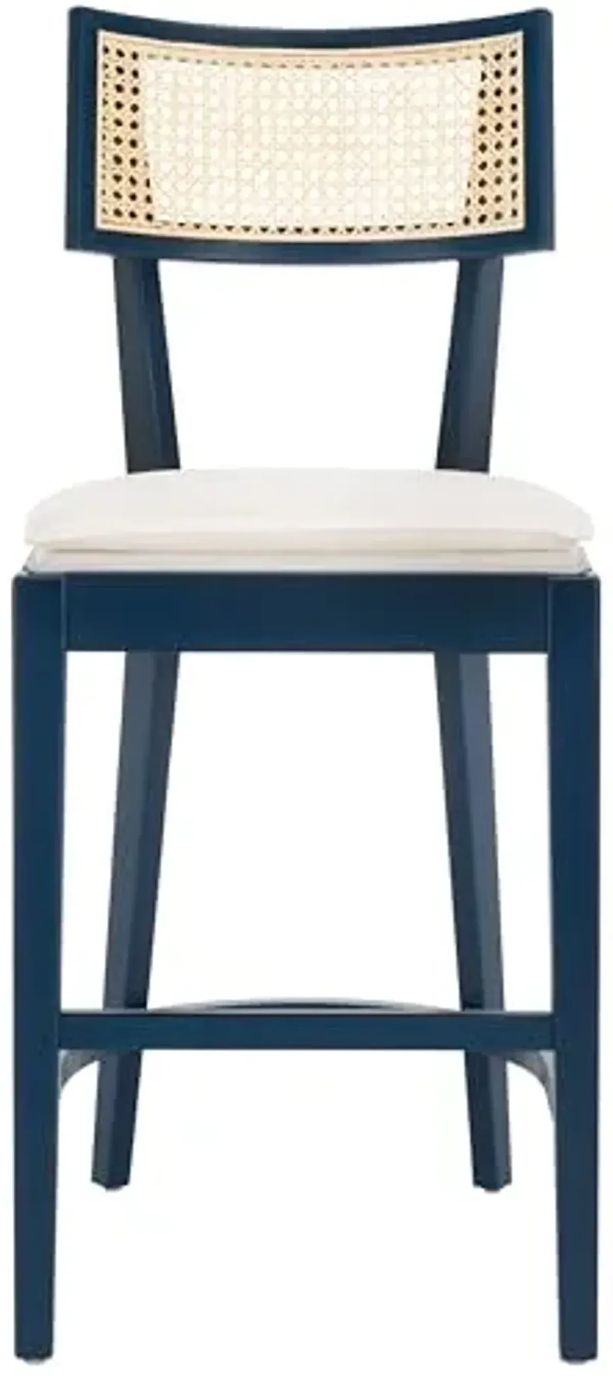 SAFAVIEH Home Collection Galway Navy/Natural 27-inch Seat Height Counter Stool for Kitchen Island Breakfast Nook
