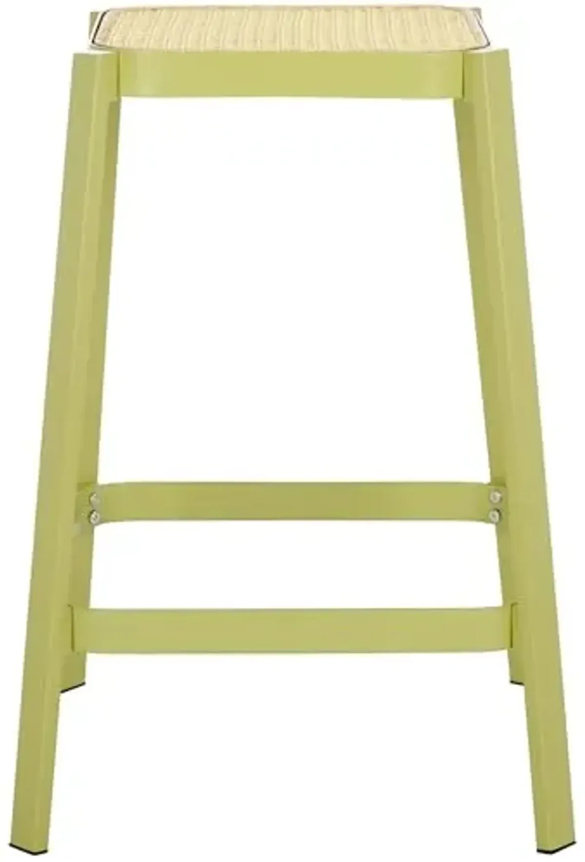 SAFAVIEH Home Collection Palmyra Green/Natural 24-inch Seat Height Counter Stool for Kitchen Island Breakfast Nook