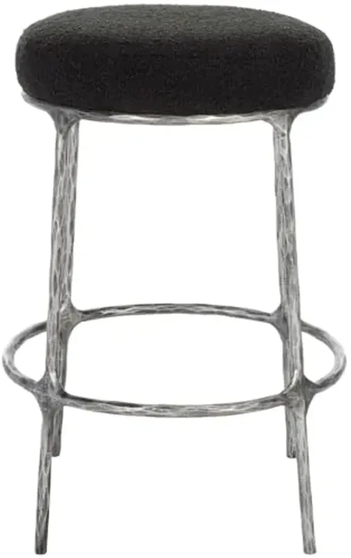 SAFAVIEH Couture Collection Trumen Black Boucle 26-inch Counter Stool for Kitchen Island Breakfast Nook (Fully Assembled)