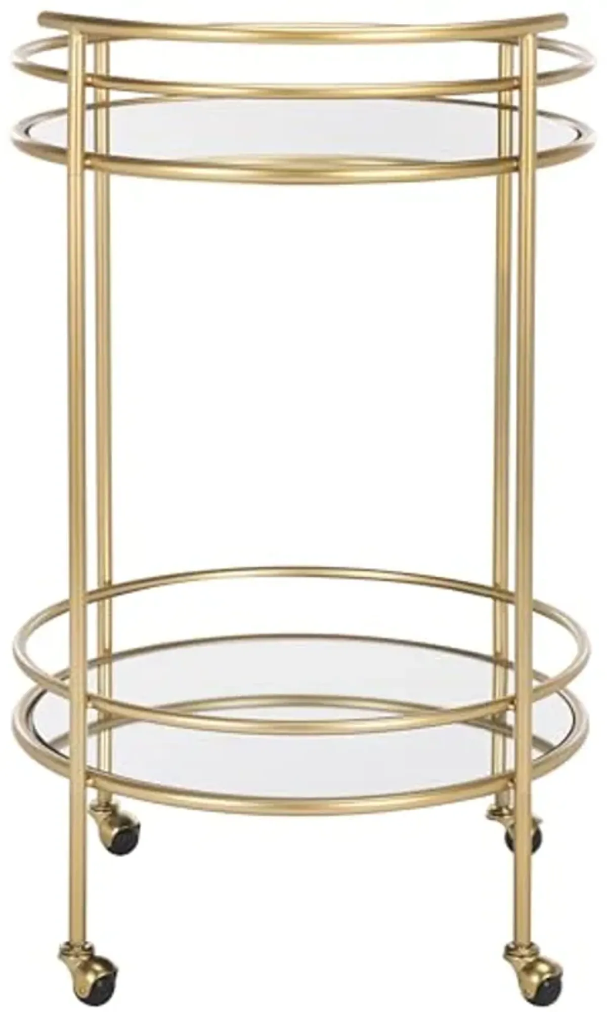 SAFAVIEH Home Collection Ida Gold/Mirror 2-Tier Bar Serving Cart for Entertaining, Living Room, Kitchen