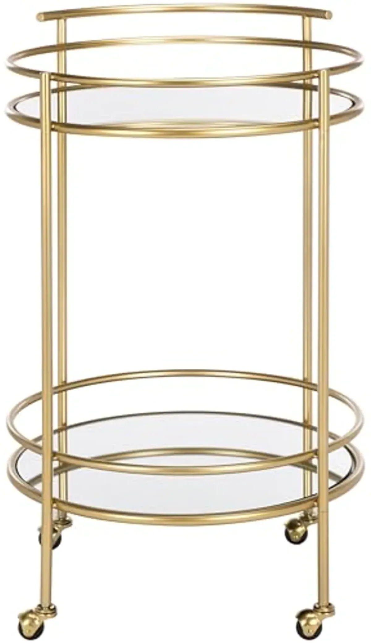 SAFAVIEH Home Collection Ida Gold/Mirror 2-Tier Bar Serving Cart for Entertaining, Living Room, Kitchen